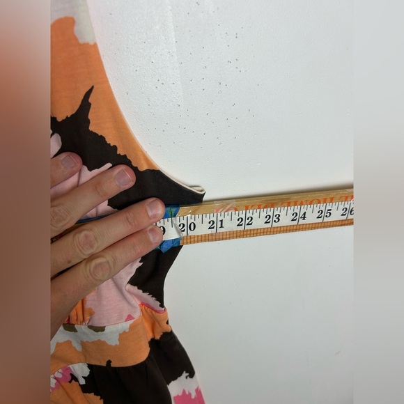 Madison 100% Pima Cotton Midi Dress Abstract Colorful Size L made in Peru - Picture 5 of 10